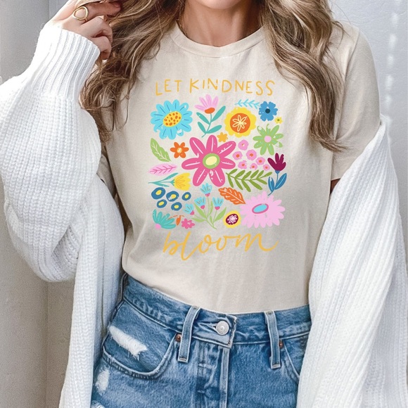 Let Kindness Bloom Comfort Colors T-Shirt - Picture 4 of 7